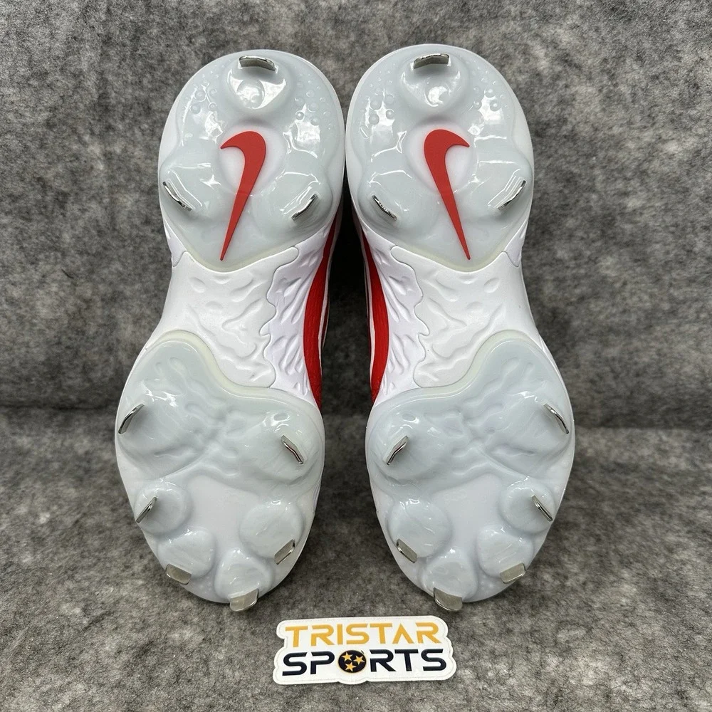 Nike Alpha Huarache Elite 4 Baseball Cleats Men Sz 14 White Red Low Metal